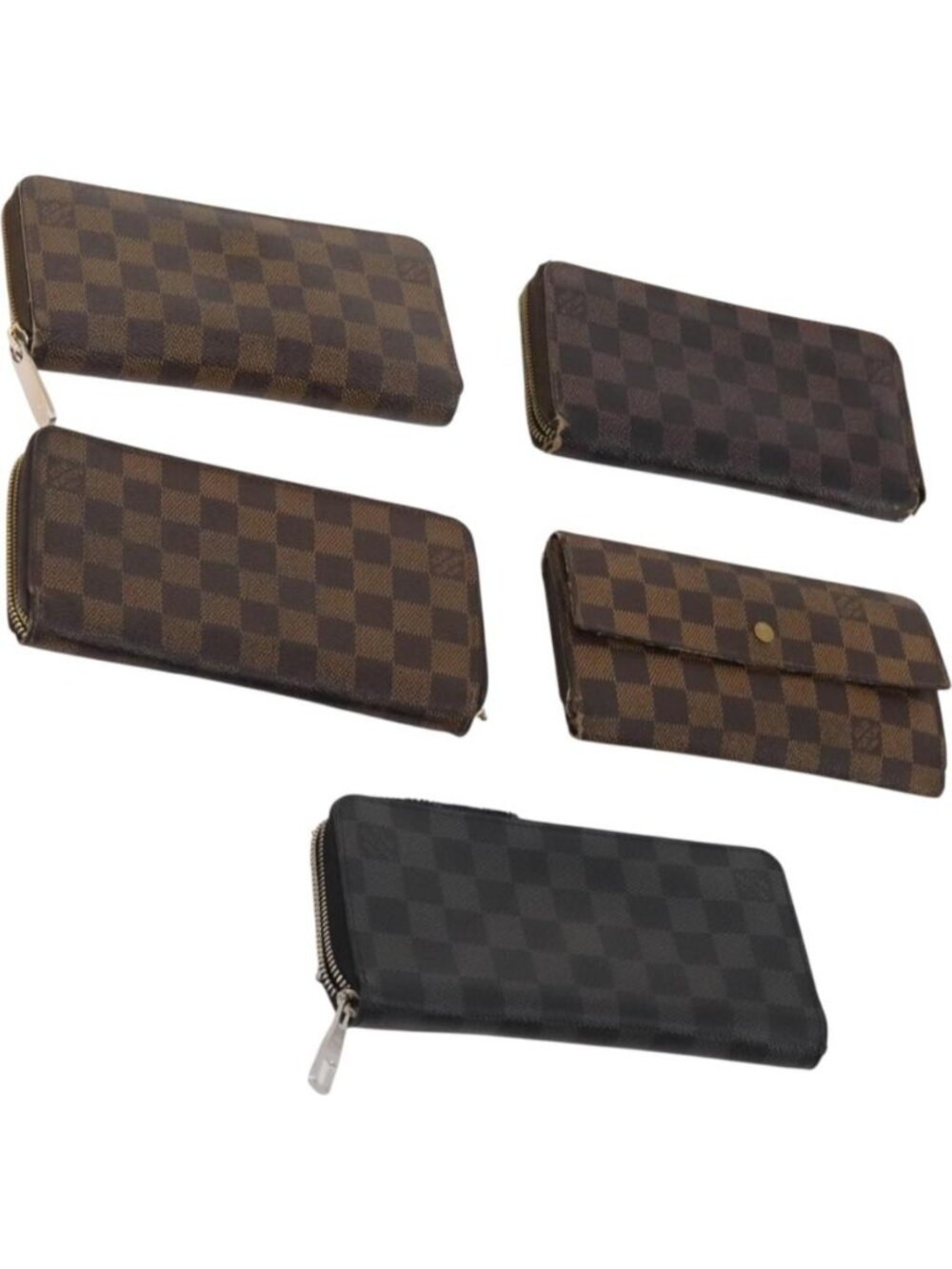 LOUIS VUITTON Damier Ebene Wallet 5 Set